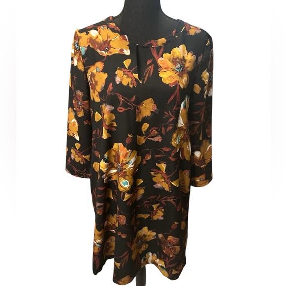 Beige by ECI Brown and Black‎ Floral Dress,Size S. - Picture 1 of 7